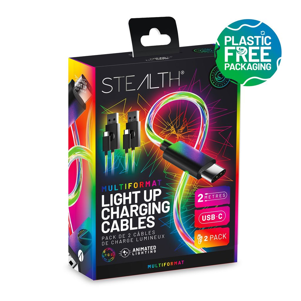 USB-C Ladekabel (2x 2m) mit LED Beleuchtung [PS5]