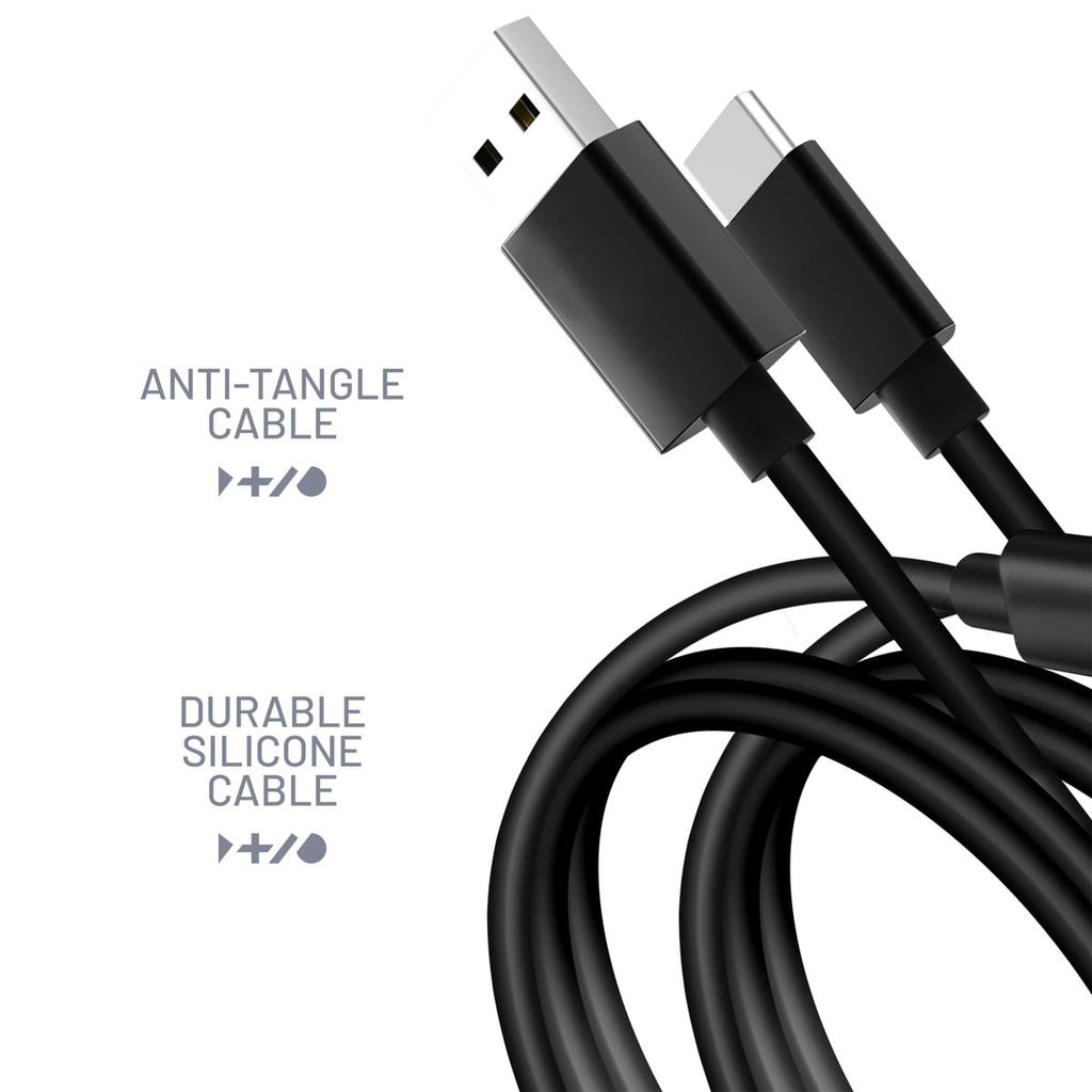 Silikon Charge & Data Kabel Set (2m USB-A zu C, 2m USB-C zu C) [PS5]