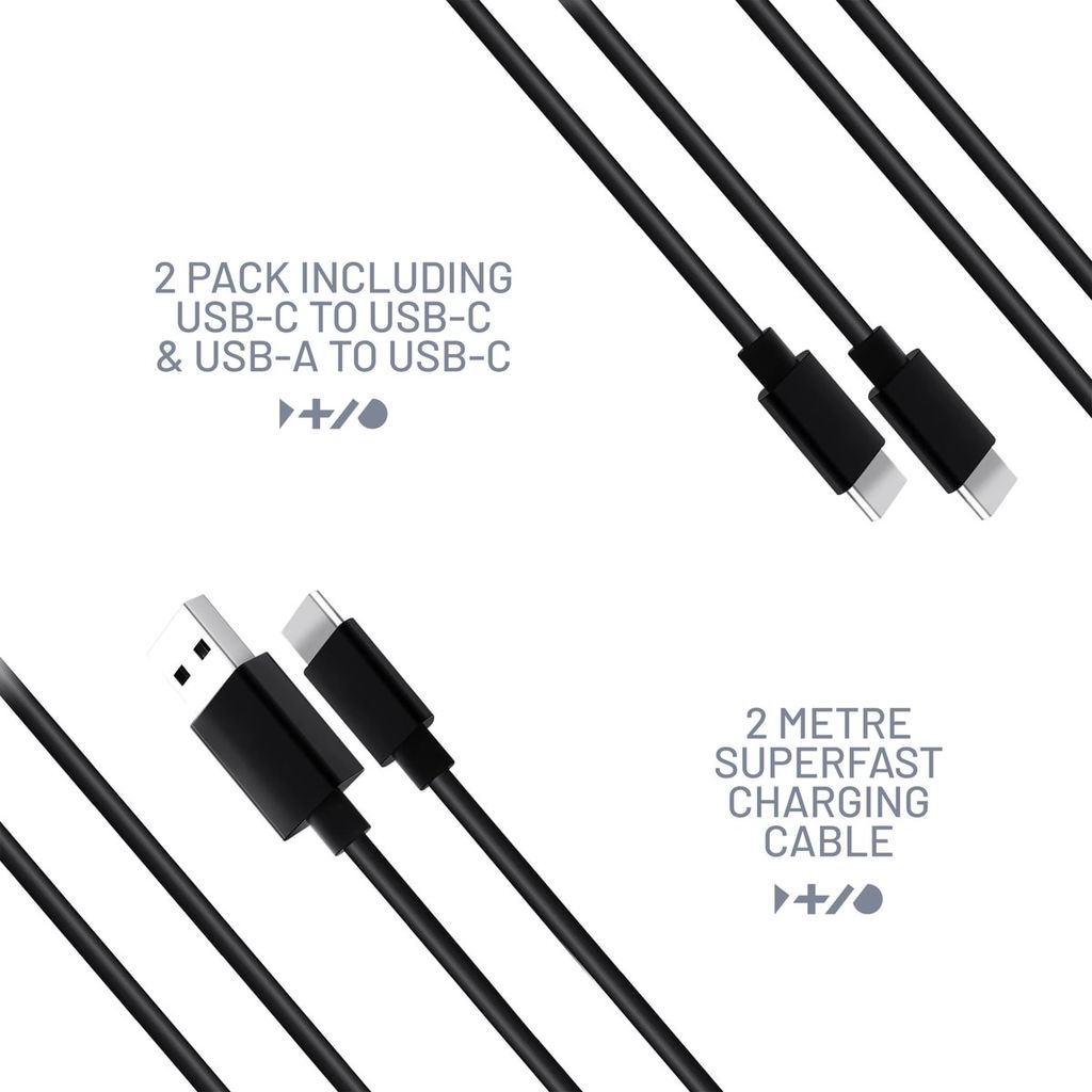 Silikon Charge & Data Kabel Set (2m USB-A zu C, 2m USB-C zu C) [PS5]