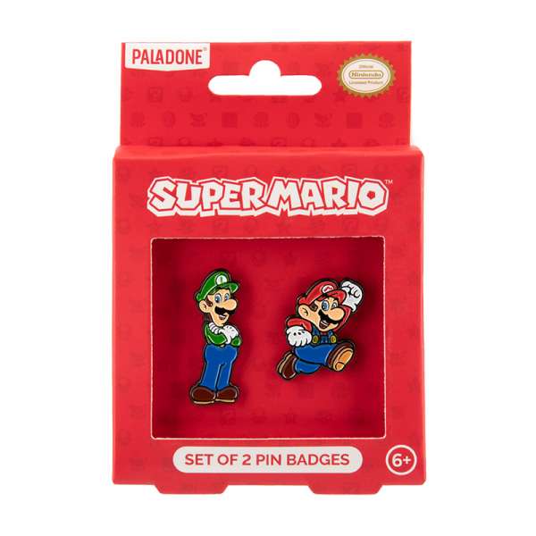 2er Set Emaille-Ansteckpin - Super Mario: Mario & Luigi