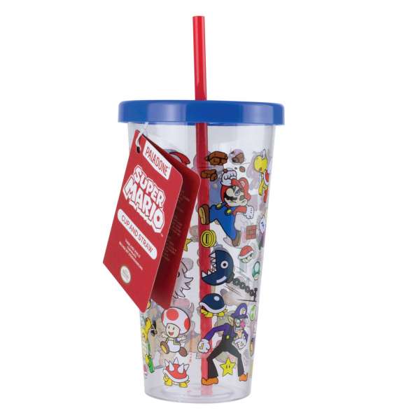 Plastikbecher mit Trinkhalm - Super Mario: Charaktere